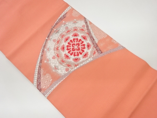 JAPANESE KIMONO / VINTAGE NAGOYA OBI / WOVEN FLOWER CREST